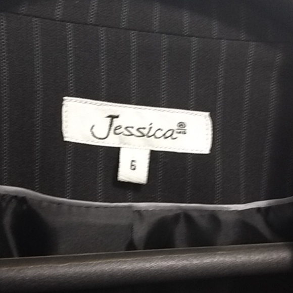 Black stripe blazer with belt -  US6 - NWOT - Picture 5 of 5